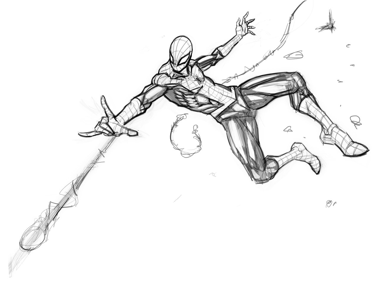 1280x989 Spiderman Sketch By Freddylupus - Spiderman Comic Sketch