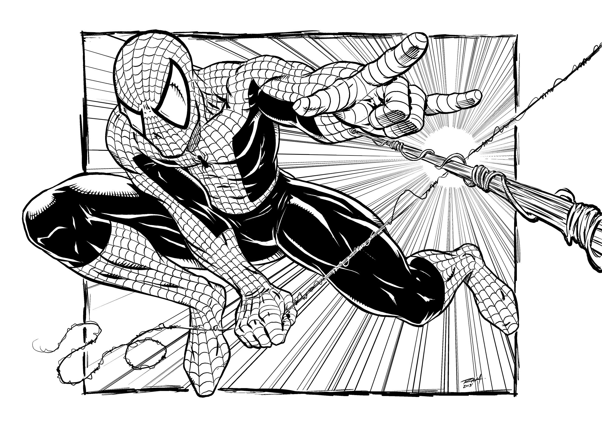 2445x1744 Spiderman Speed Drawing Comic Book Style - Spiderman Comic Sketch