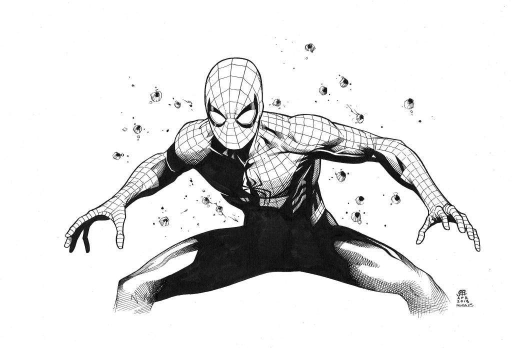 1024x700 C2e2 Spiderman Sketch By Jim Cheung And Mark Morales Updated, In - Spiderman Comic Sketch