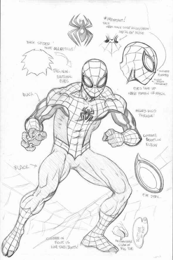 590x886 Superior Spider Man Suit In 2018 Character Sketching - Spiderman Comic Sketch