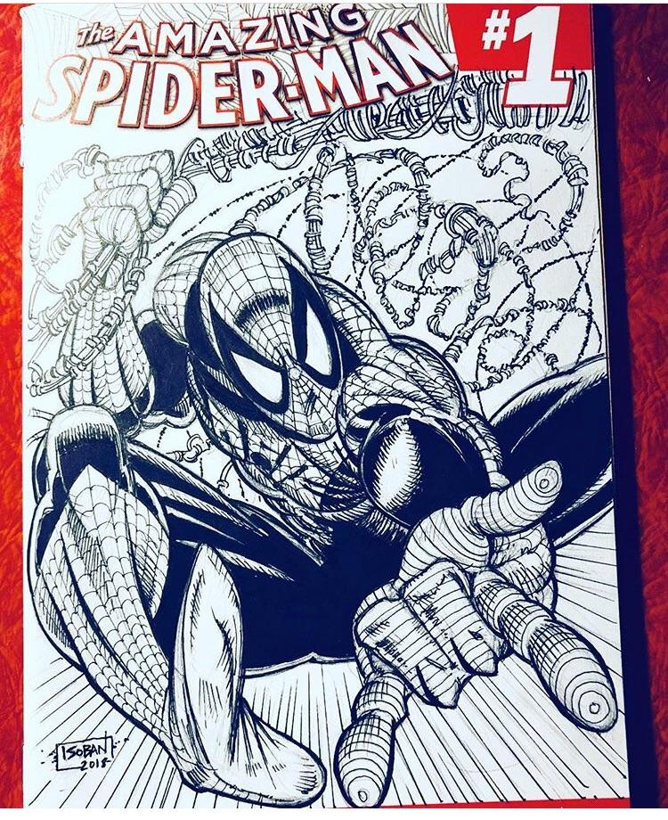 750x920 X Post Rmarvel] Spider Man Blank Sketch Cover I Had Commissioned - Spiderman Comic Sketch