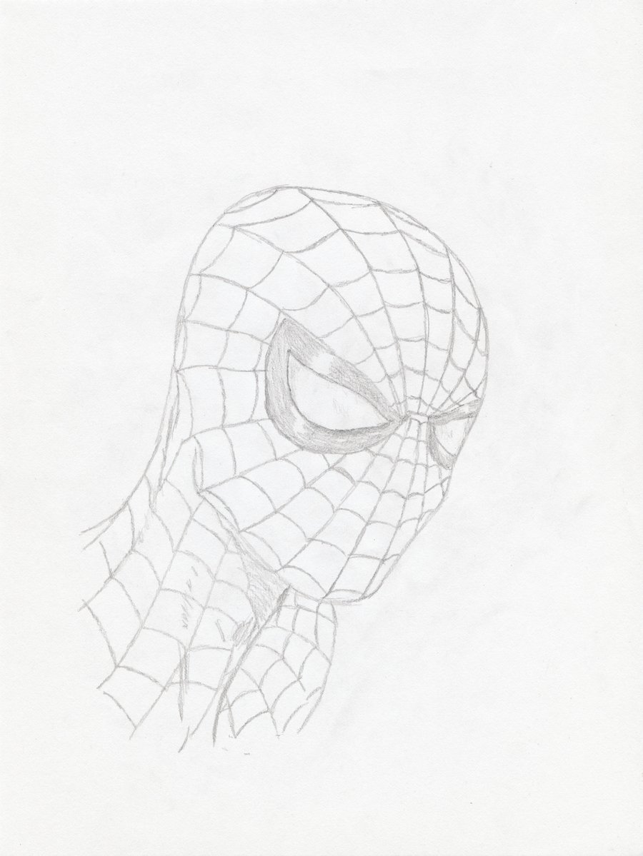 900x1199 Spider Man Face Sketch By Roach97 - Spiderman Face Sketch