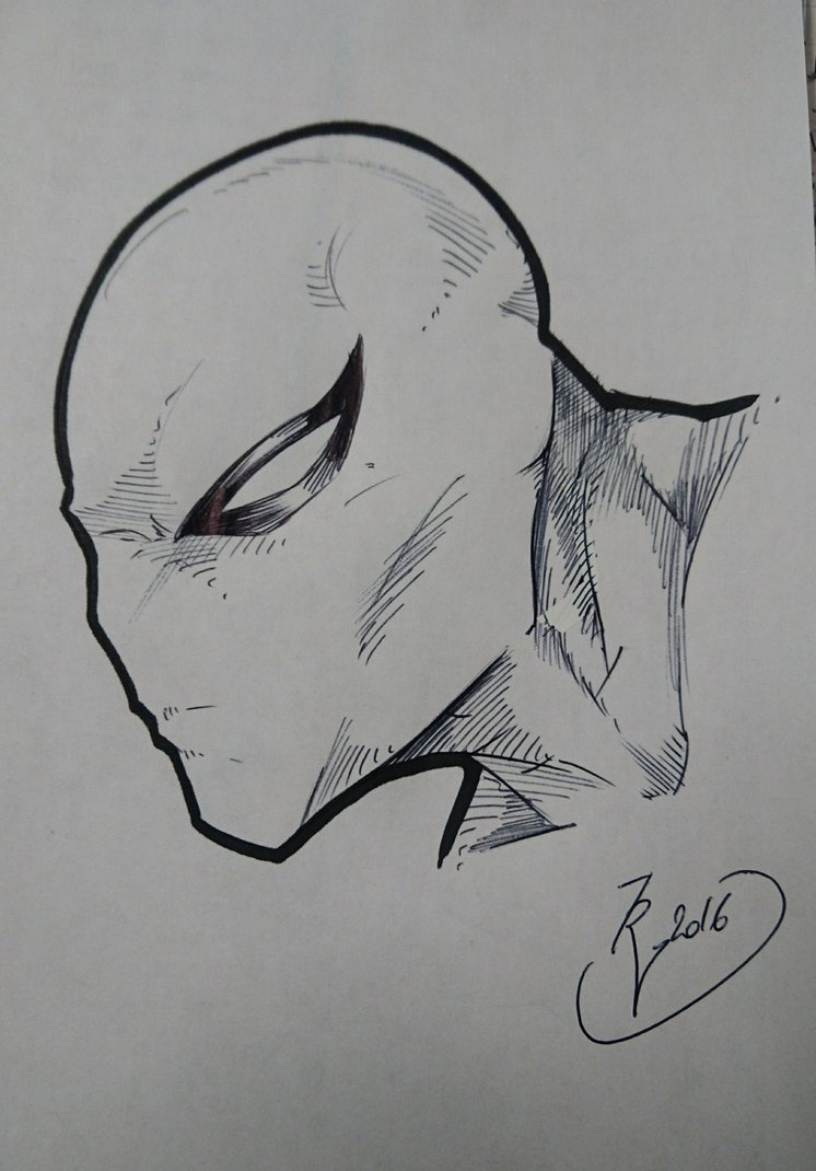 746x1070 Spiderman Sketch Face By Tony Rhodes Gunair - Spiderman Face Sketch