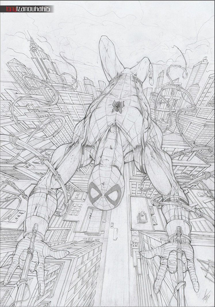 748x1069 Spiderman - Spiderman Homecoming Sketch