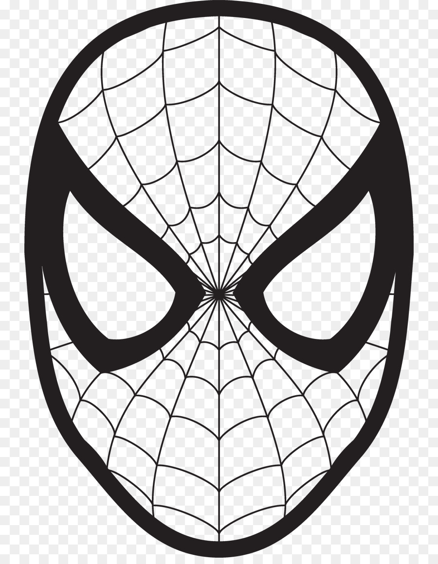 900x1160 Spider Man Drawing Face Coloring Book Clip Art - Spiderman Mask Sketch