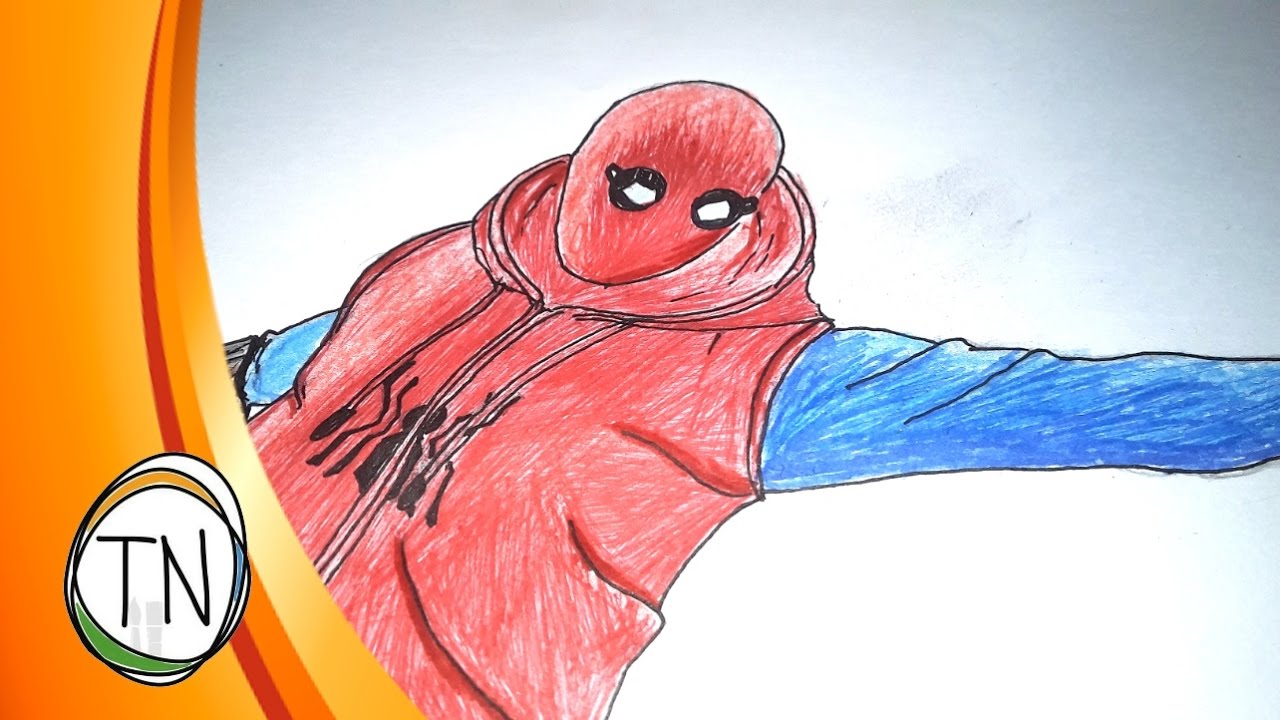 1280x720 Spider Man Homecoming Old School Costume Drawing - Spiderman Mask Sketch