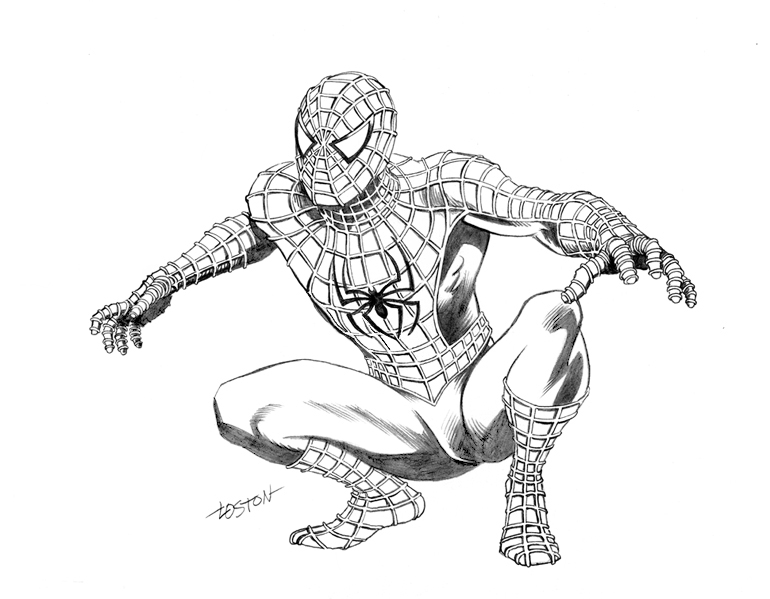770x599 Spiderman Sketch Drawing Skill - Spiderman Mask Sketch