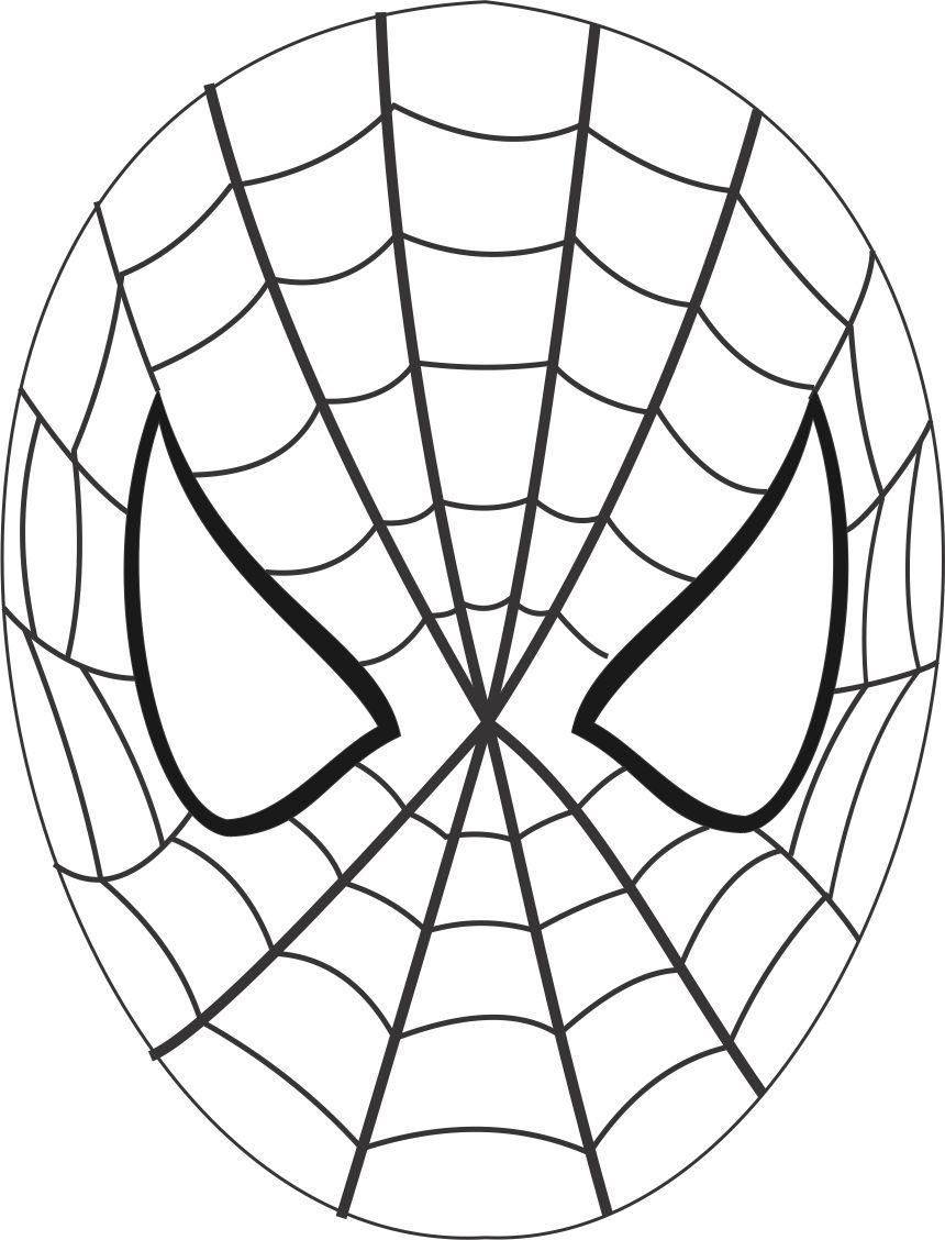 860x1128 Spiderman Mask Printable Coloring - Spiderman Mask Sketch