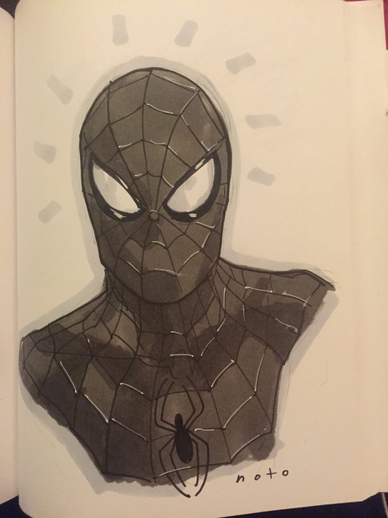 Spiderman Mask Sketch at PaintingValley.com | Explore collection of ...