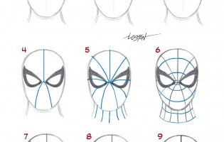 315x200 Spiderman Mask Sketch - Spiderman Mask Sketch