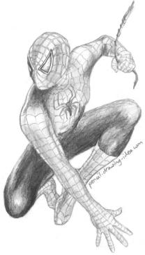 208x367 Pencil Drawings Of Spiderman Sketches Of Spiderman Drawings - Spiderman Pencil Sketch
