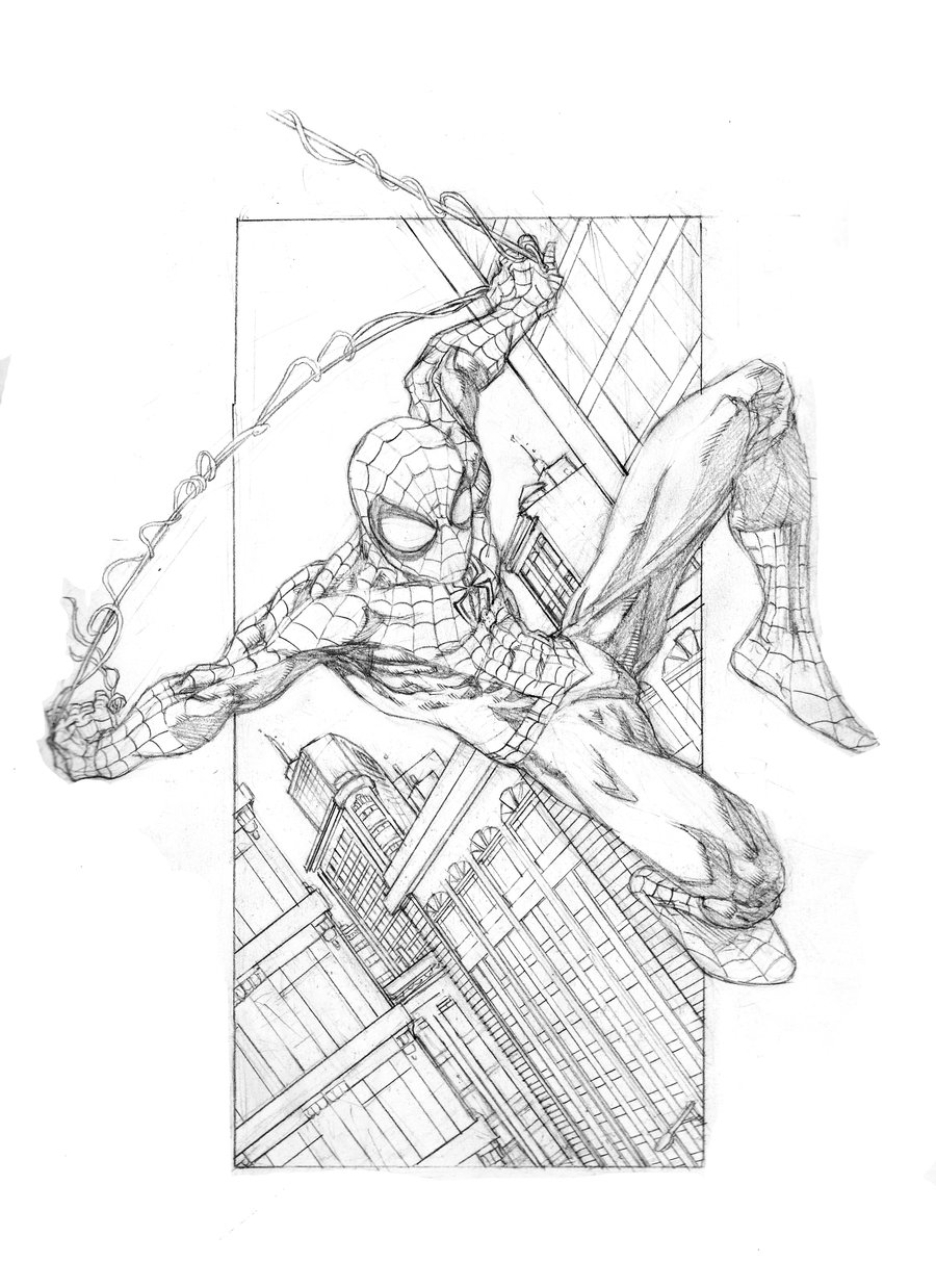 900x1238 Spider Man Pencils By Parisalleyne - Spiderman Pencil Sketch