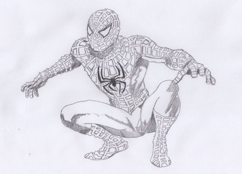 798x576 Spiderman Pencil Drawing Adfilms97 A Pencil Drawing Of - Spiderman Pencil Sketch