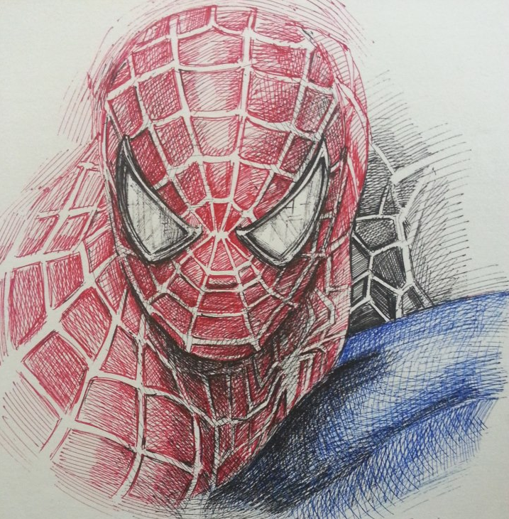 717x730 Spider Man - Spiderman Pencil Sketch