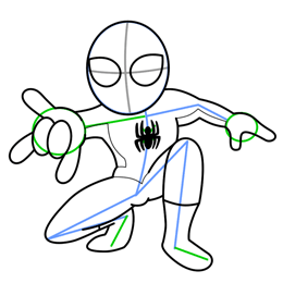 260x260 How To Draw Spiderman Cartoon Drawing Lesson - Spiderman Sketch Easy