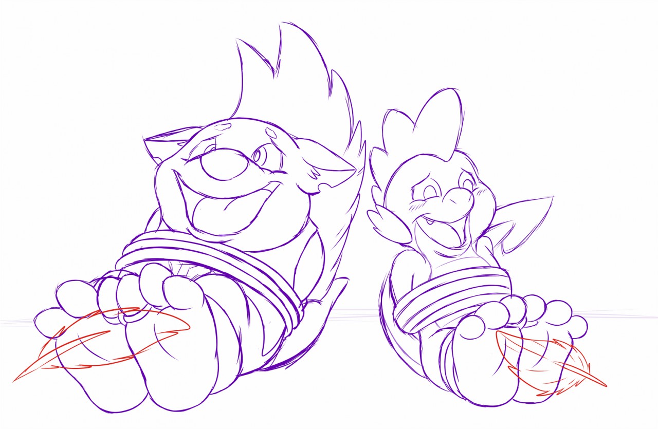 1280x835 Sketch] Grubber And Spike By Chaos99 - Spike Sketch