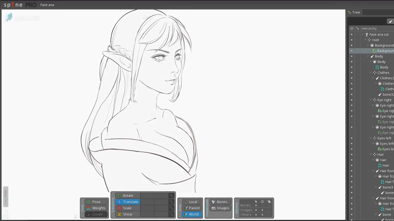 1280x720 Spine Animation Portrait Sketch - Spine Sketch