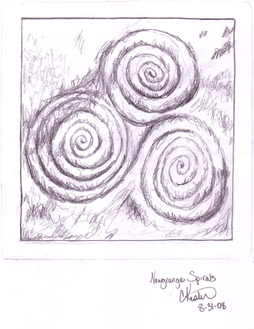 500x646 Newgrange Spiral Sketch By Ladyfireoak - Spiral Sketch