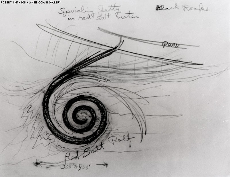 800x615 Spiral Jetty (Sketch) Robert Smithson Biblioklept - Spiral Sketch