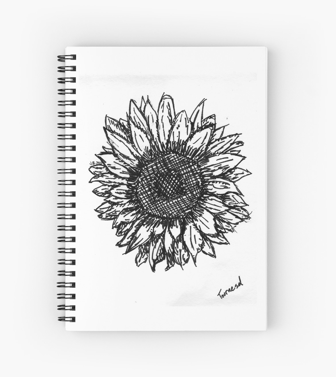 1171x1313 Sunflower Sketch Spiral Notebooks By Juliadream Redbubble - Spiral Sketch