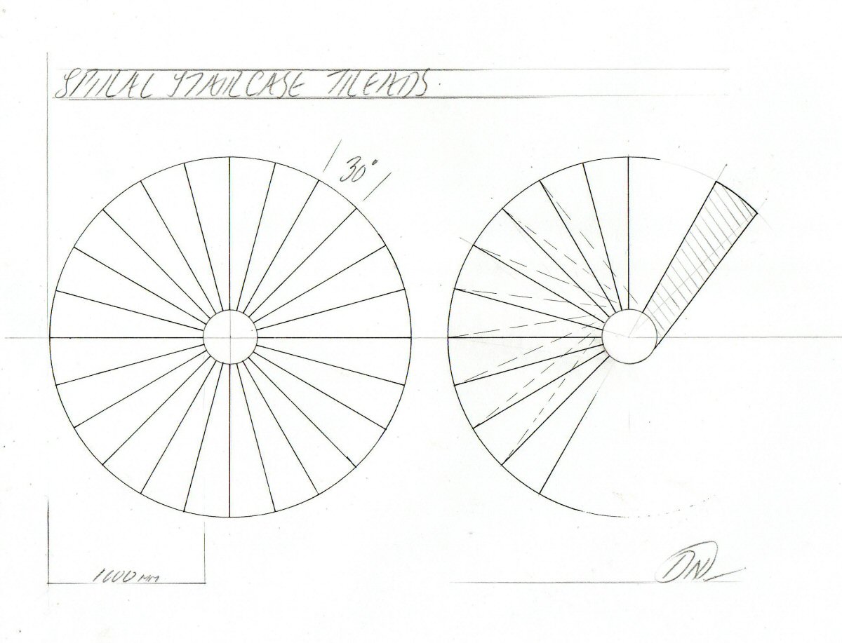 1200x917 Making A Model Spiral Staircase Davidneat - Spiral Staircase Sketch