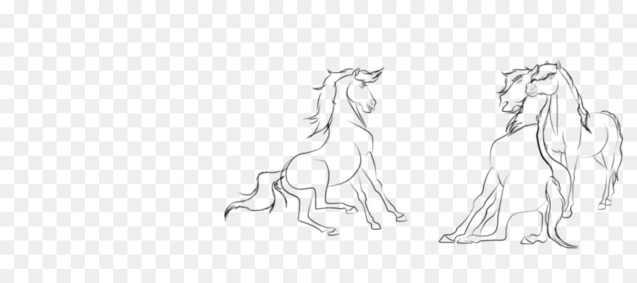 900x400 Horse Drawing Dog Line Art Sketch - Spirit Horse Sketches