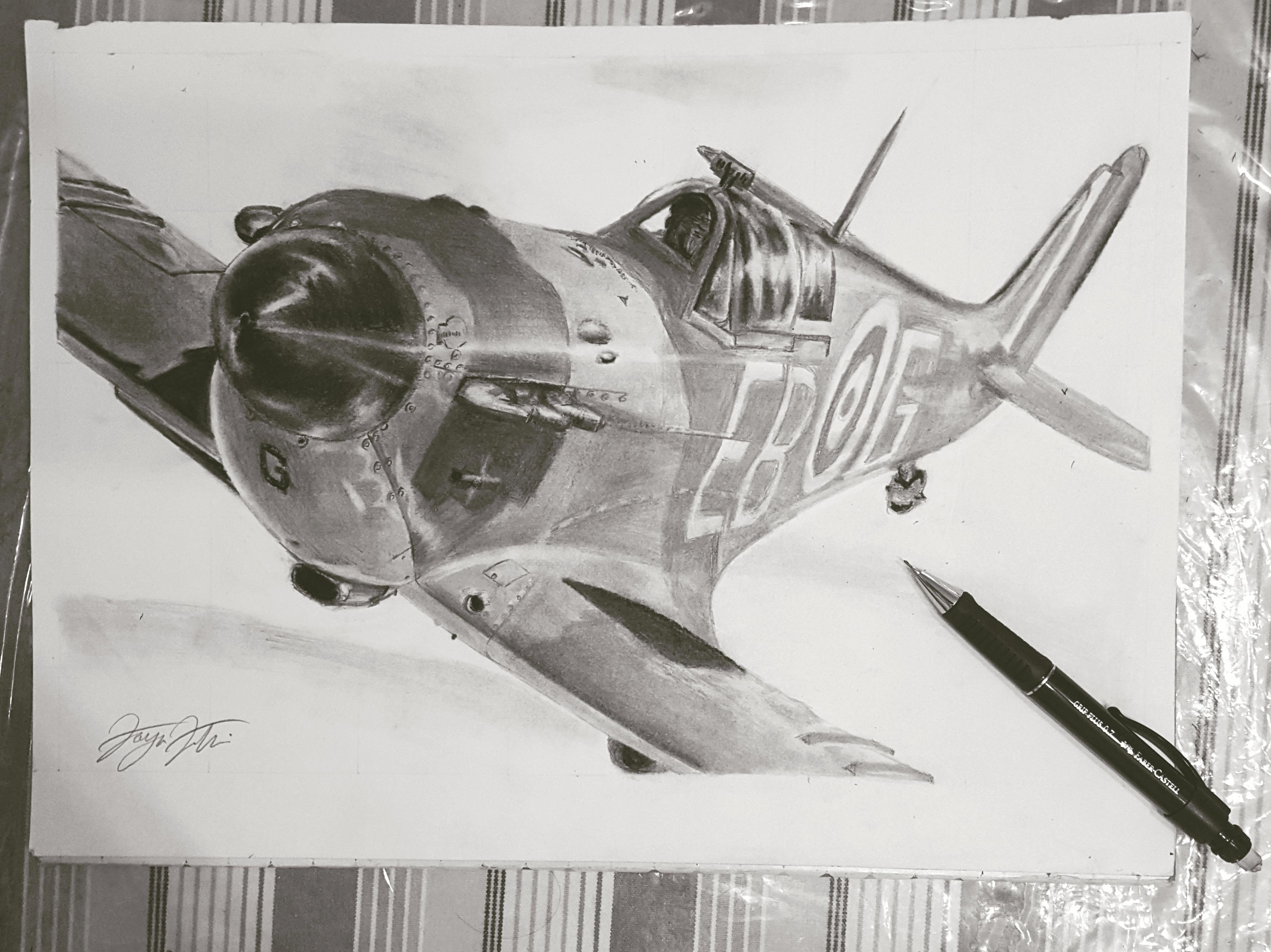 3629x2719 My Spitfire Drawing Warthunder - Spitfire Sketch