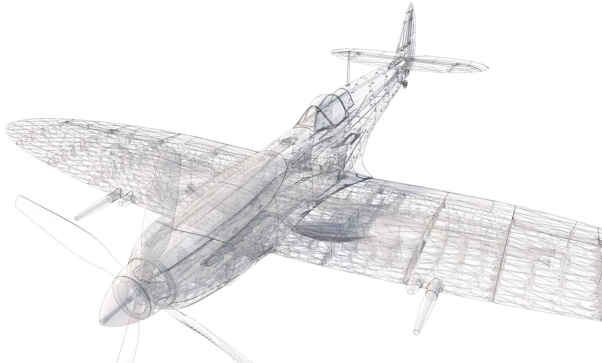 2000x1208 Supermarine Spitfire Mkix 3dlabprint - Spitfire Sketch