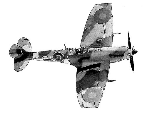 Spitfire Sketch at PaintingValley.com | Explore collection of Spitfire ...