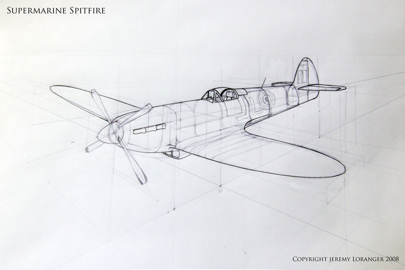 800x534 Warbird Sketch - Spitfire Sketch