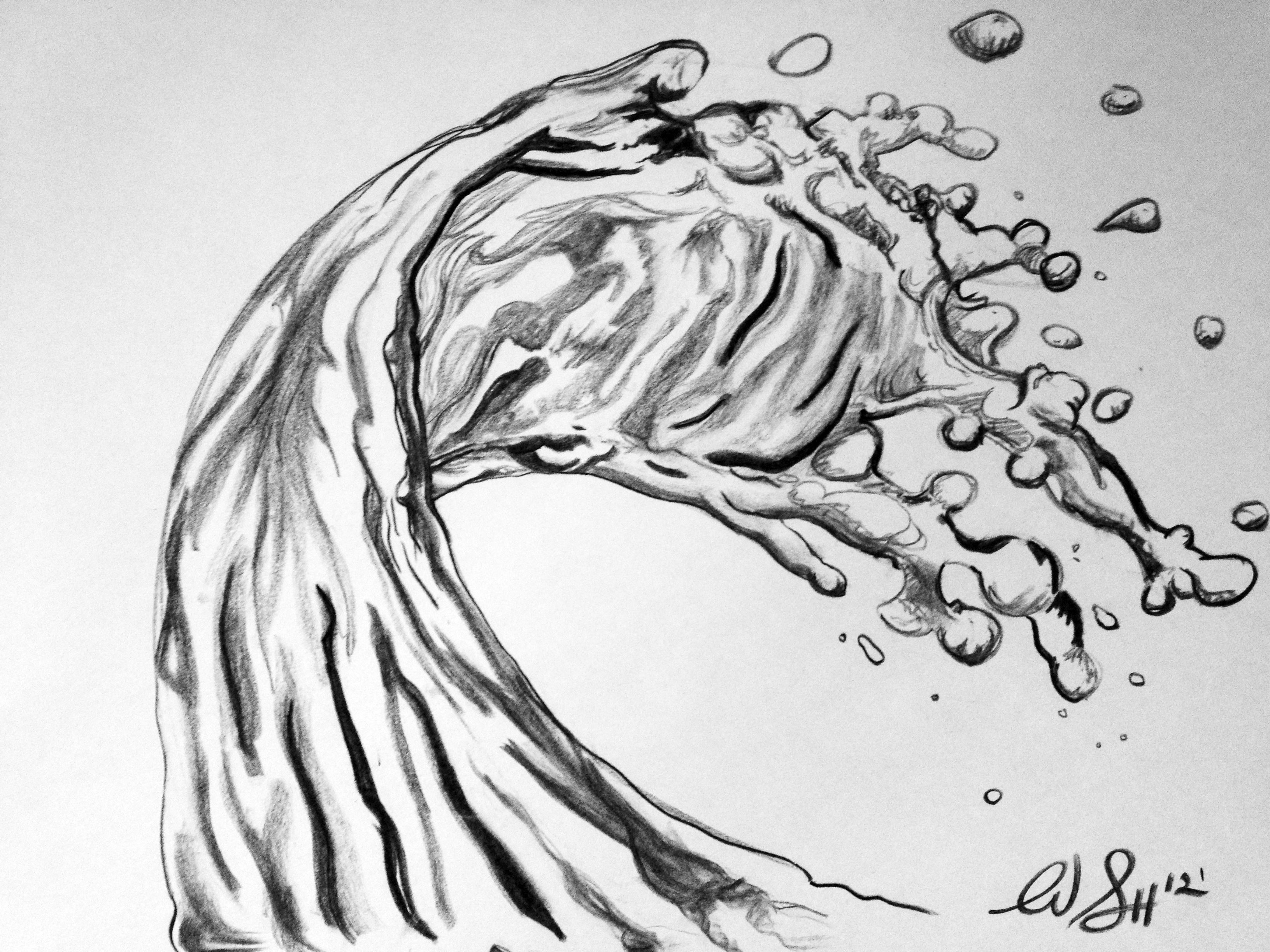 3264x2448 Splashing Water Drawing How To Draw Water Splash Artsy Stuff And - Splash Sketch