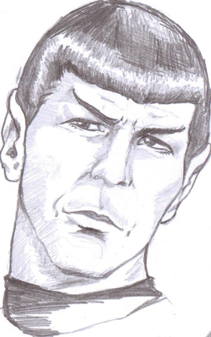 708x1128 Spock (First Sketch) By Monacomac - Spock Sketch