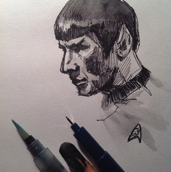 593x596 Spock (Sketch 2) By Ognivik - Spock Sketch