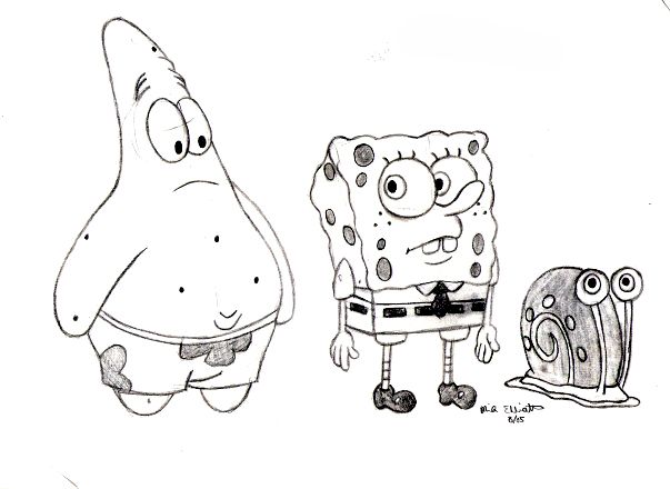 603x440 Spongebob Squarepants By Yakkomia Drawings - Spongebob Sketch