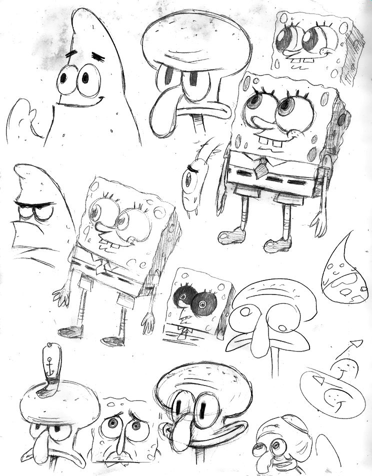 Spongebob Squarepants Sketch at PaintingValley.com | Explore collection ...