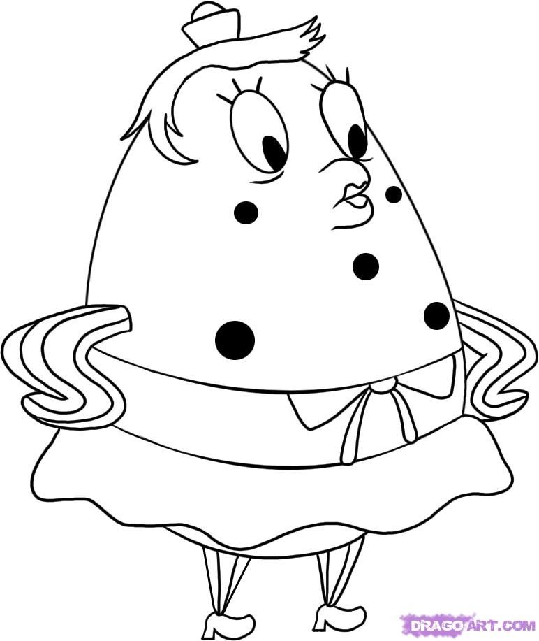 772x917 Spongebob Character Drawings With Coor Characters, Cartoons - Spongebob Squarepants Sketch