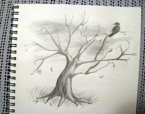 506x398 Spooky Tree Tattoo Design By Mp3designs - Spooky Tree Sketch