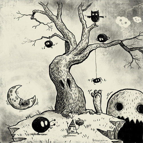 500x500 Random Creepy Sketch Tumblr - Spooky Tree Sketch