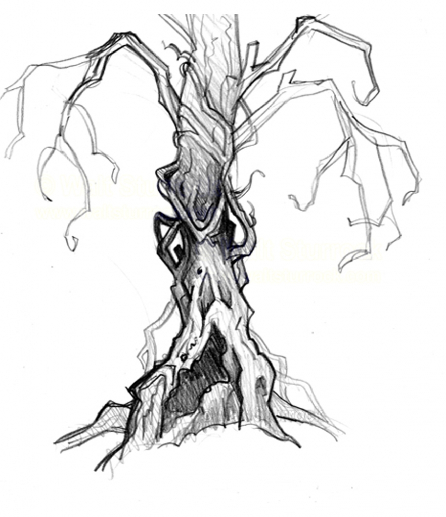 Spooky Tree Sketch at Explore collection of Spooky