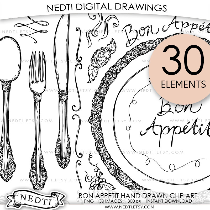 800x800 Drawn Fork Clipart - Spoon And Fork Sketch