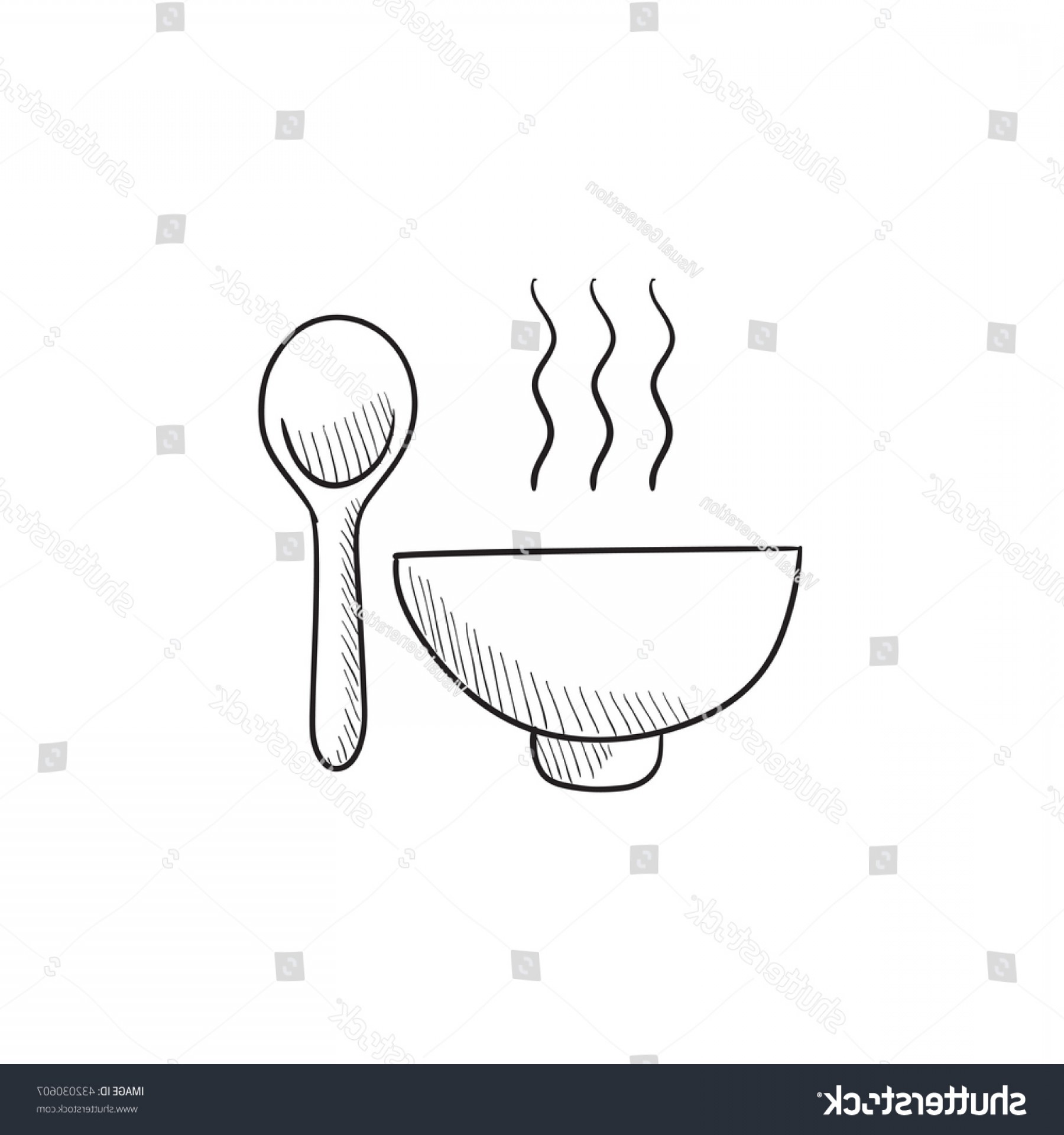 1800x1920 Bowl Hot Soup Spoon Vector Sketch Shopatcloth - Spoons Sketch