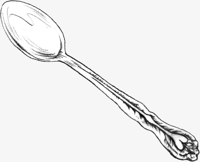 650x528 Spoon, Spoon Clipart, Sketch, Black And White Png Image And - Spoons Sketch