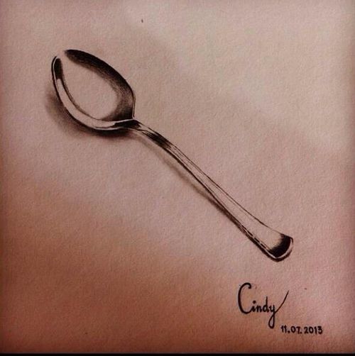 500x502 Spoon Sketch.have To Draw For Art Class Thi Sweek. - Spoons Sketch