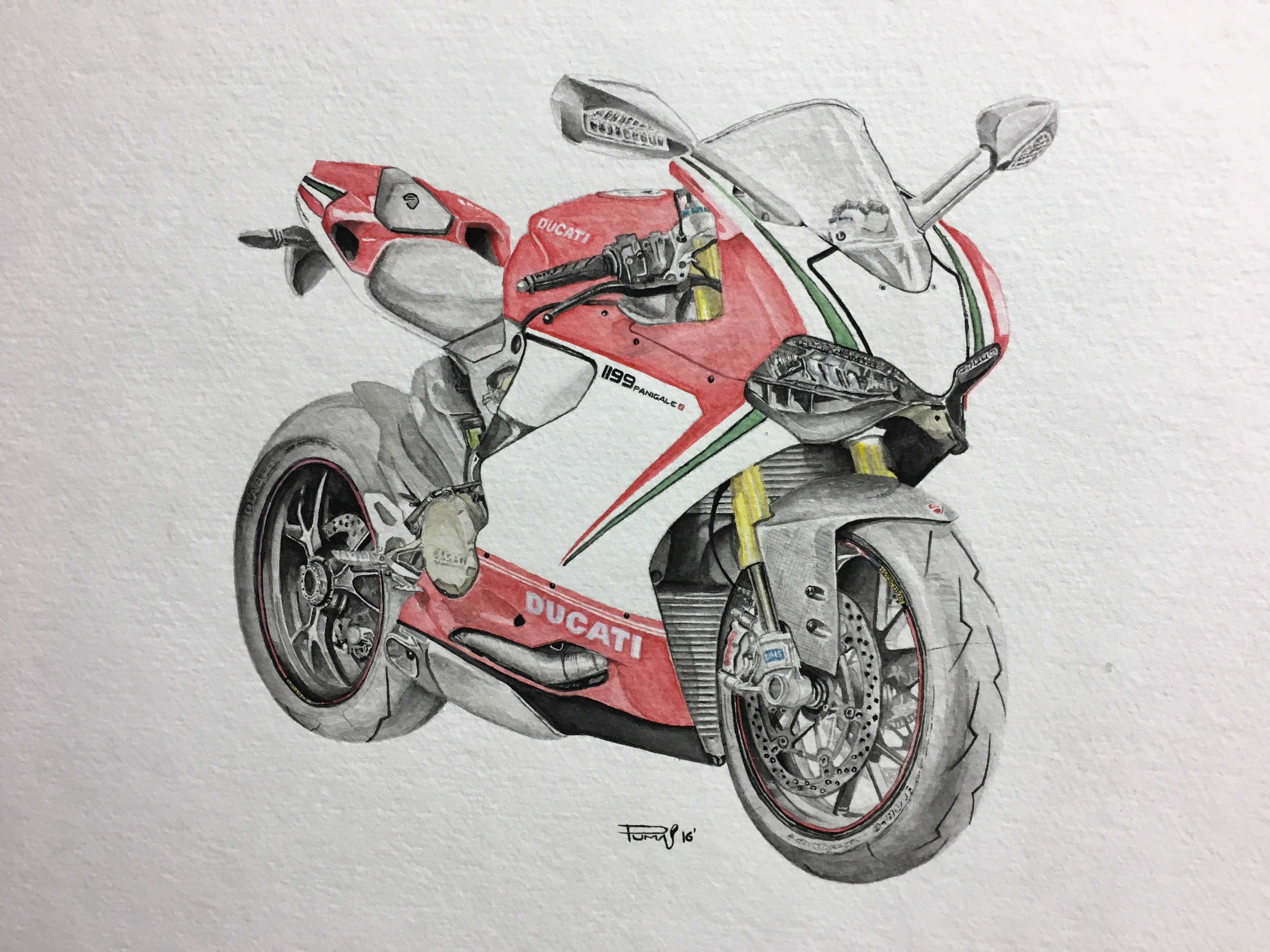 4032x3024 Motorcycle Art By Puma - Sportbike Sketch