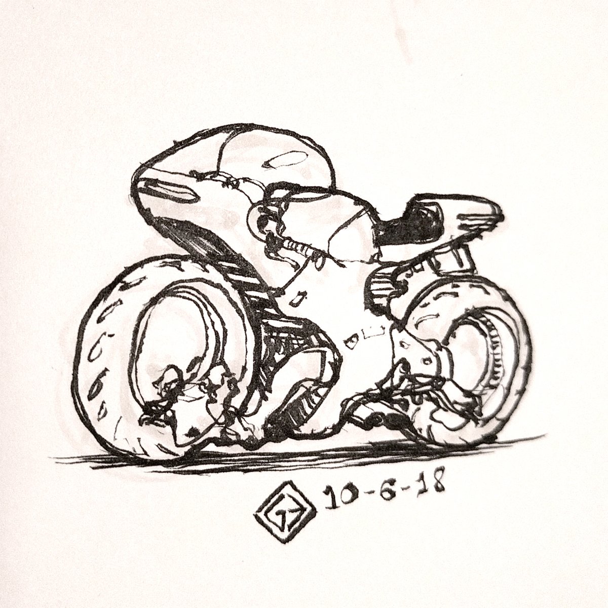 1200x1200 Gediminas On Twitter Inktober - Sportbike Sketch