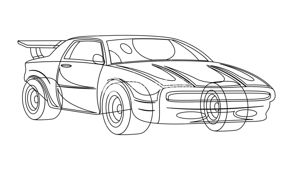 1000x580 Sports Car Drawing Royalty Free Stock Image - Sports Car Sketch
