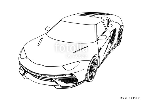500x354 Sketch Of A Sports Car Vector Stock Image And Royalty Free Vector - Sports Car Sketch
