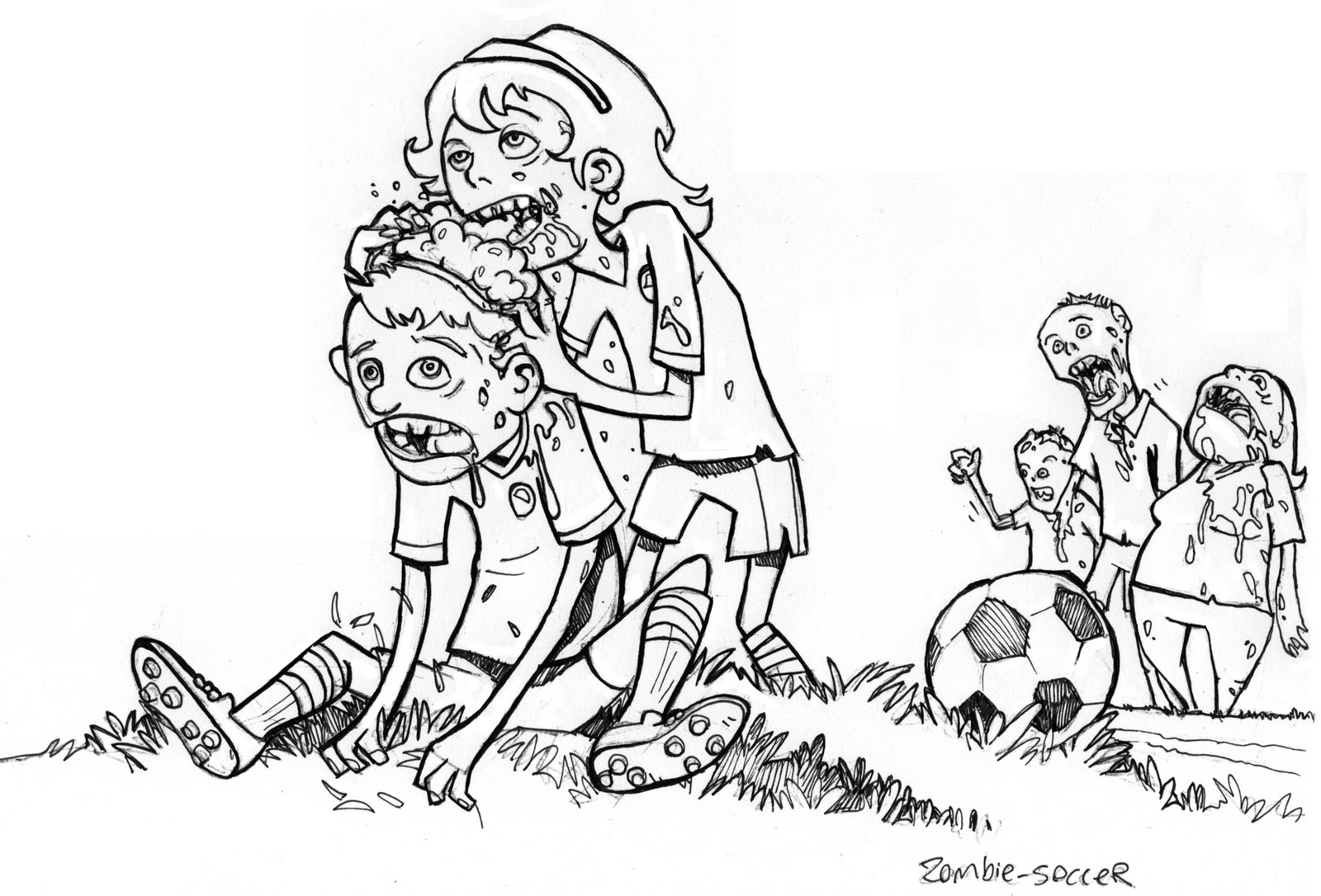 1600x1086 Sketches And Such Zombie Sports - Sports Sketches