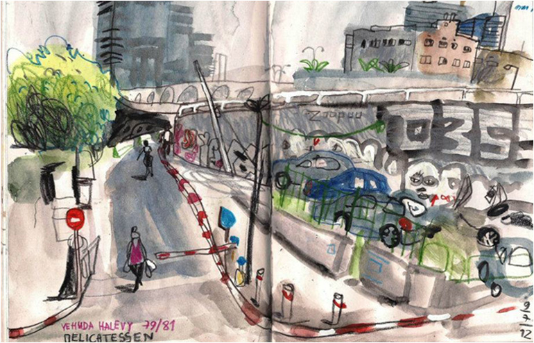 770x494 Same Spot, Different View. Urban Sketching In Tel Aviv A Guest - Spot Sketch