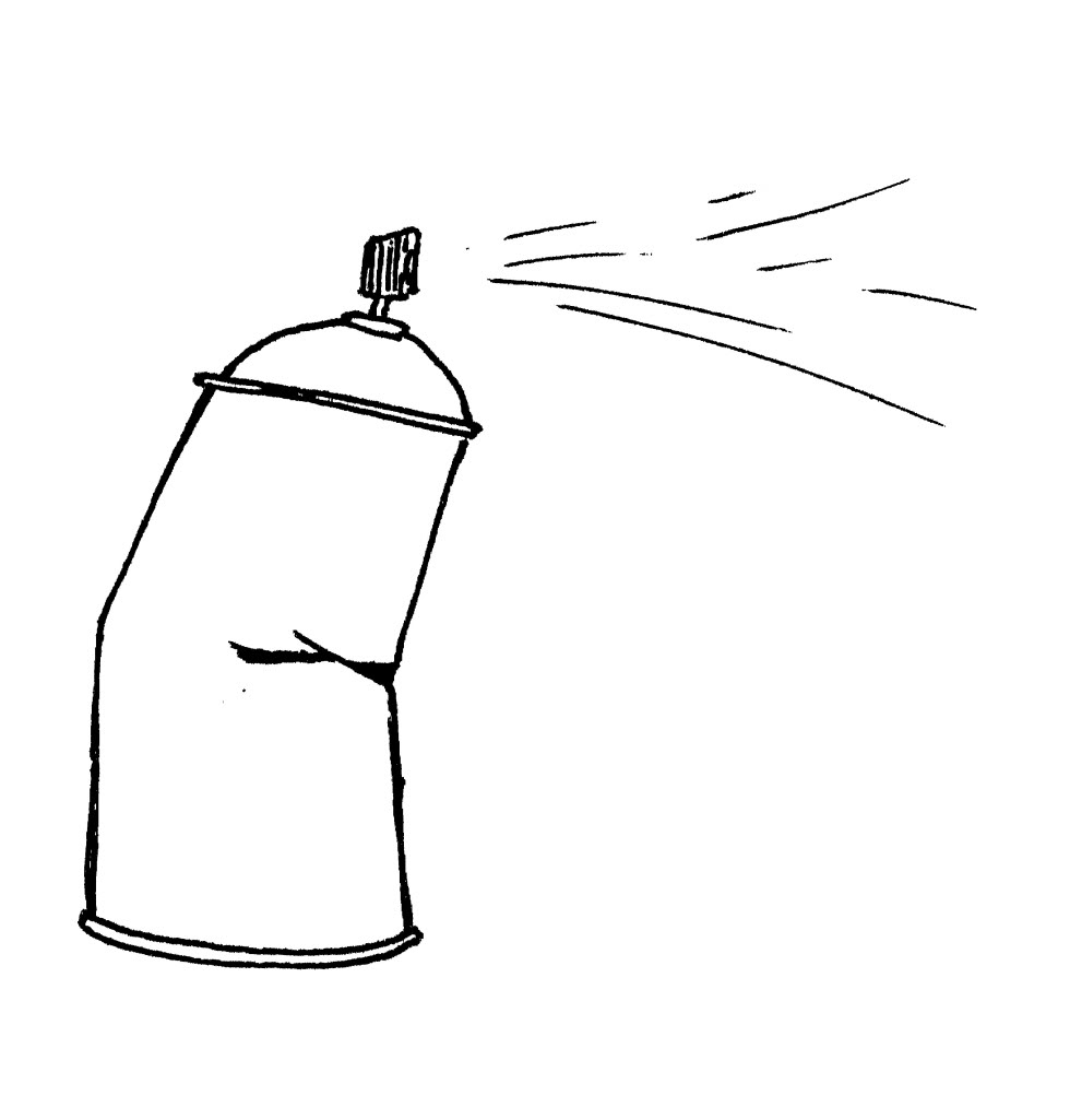 980x1024 Spray Can Clipart - Spray Can Sketch